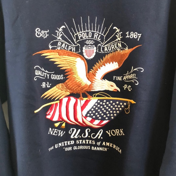 Polo Ralph Lauren Sweatshirt USA Glourious Banner - Picture 2 of 5